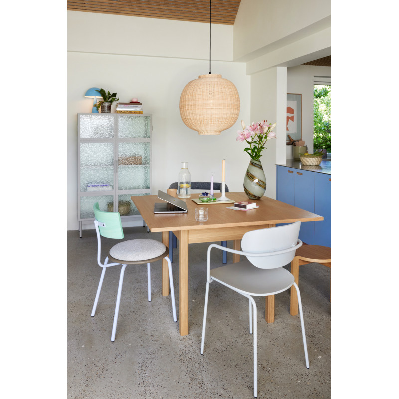 Table à manger moderne Carrée 4 personnes en Bois MDF Naturel Placage chêne Geo - 6