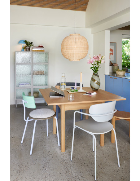 Table à manger moderne Carrée 4 personnes en Bois MDF Naturel Placage chêne Geo - 6