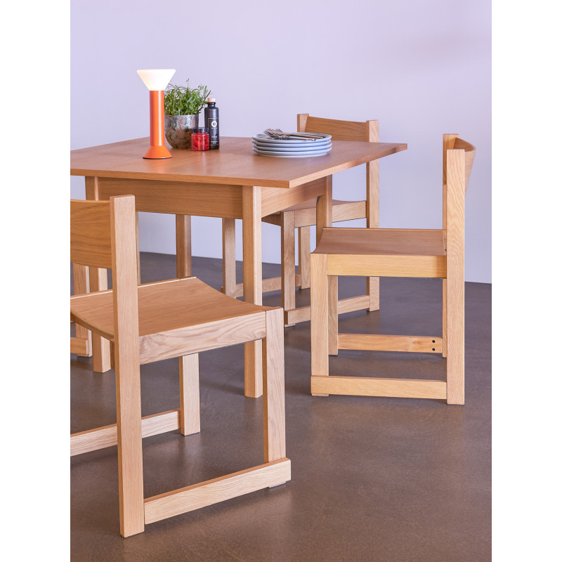 Table à manger moderne Carrée 4 personnes en Bois MDF Naturel Placage chêne Geo - 7