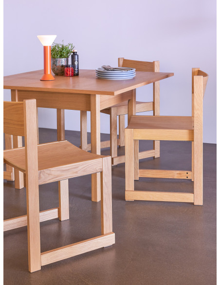 Table à manger moderne Carrée 4 personnes en Bois MDF Naturel Placage chêne Geo - 7
