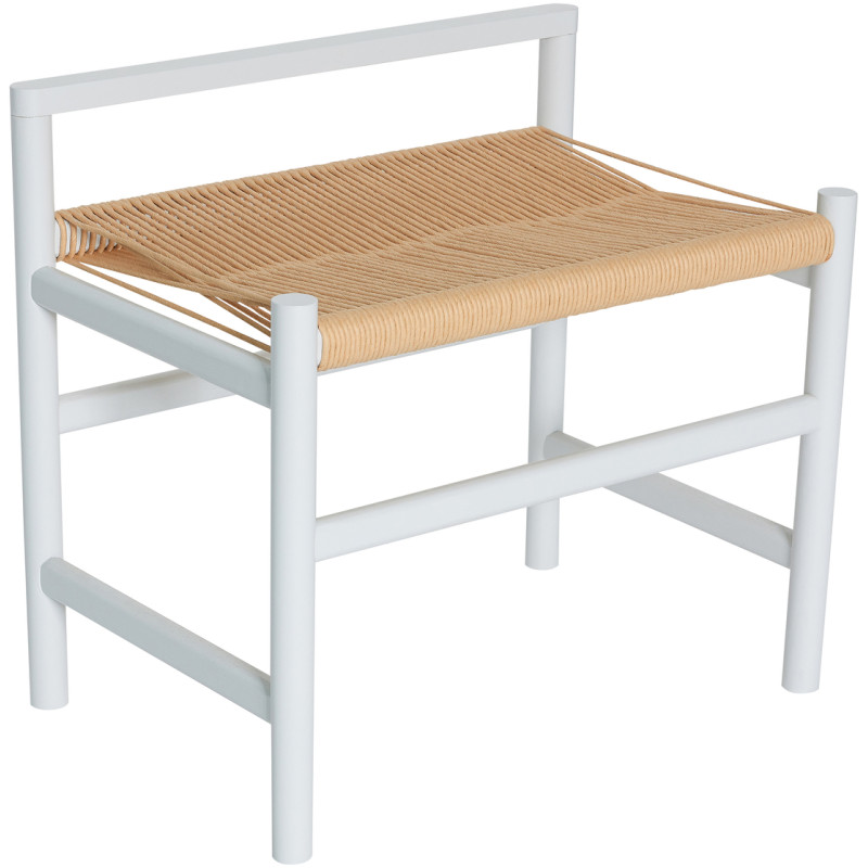 Petit Banc moderne 60 cm en Bois de chêne Gris clair Papier Naturel Heritage - 3