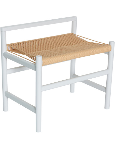 Petit Banc moderne 60 cm en Bois de chêne Gris clair Papier Naturel Heritage - 3
