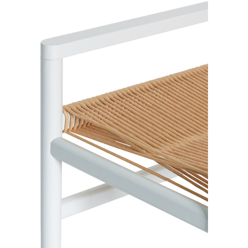 Petit Banc moderne 60 cm en Bois de chêne Gris clair Papier Naturel Heritage - 4