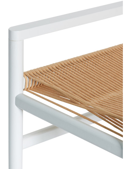 Petit Banc moderne 60 cm en Bois de chêne Gris clair Papier Naturel Heritage - 4