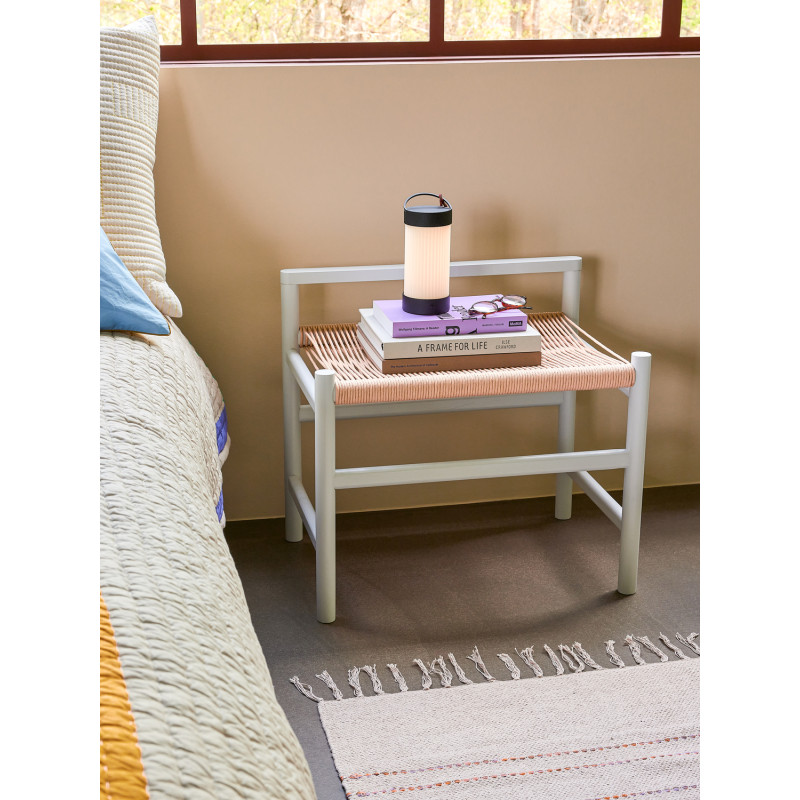 Petit Banc moderne 60 cm en Bois de chêne Gris clair Papier Naturel Heritage - 11