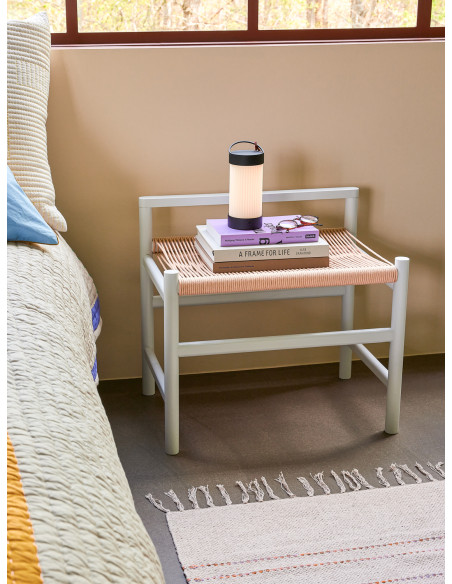 Petit Banc moderne 60 cm en Bois de chêne Gris clair Papier Naturel Heritage - 11