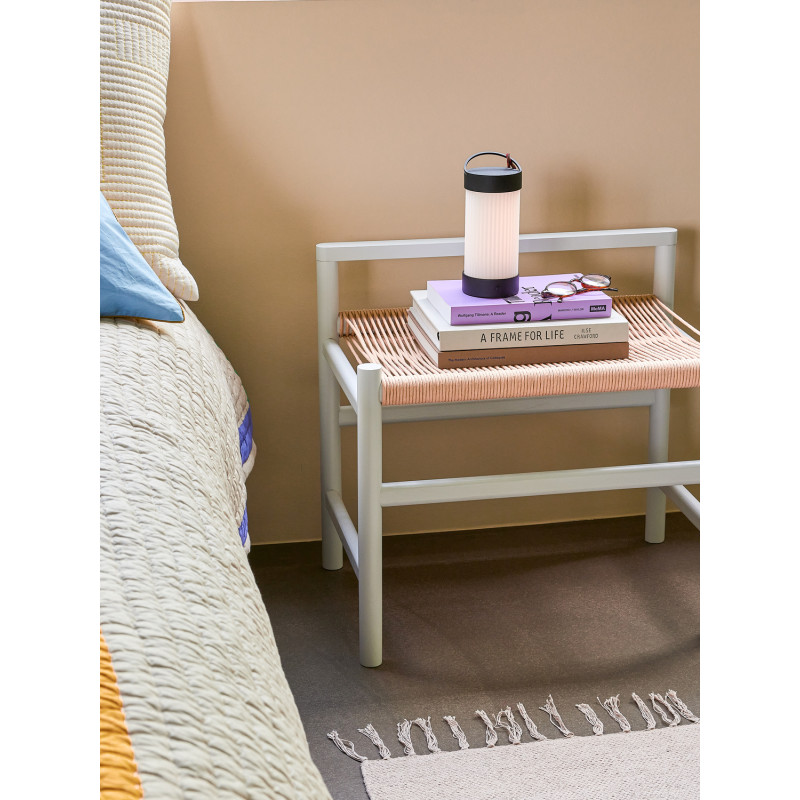 Petit Banc moderne 60 cm en Bois de chêne Gris clair Papier Naturel Heritage - 2