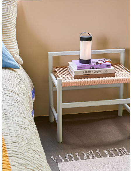 Petit Banc moderne 60 cm en Bois de chêne Gris clair Papier Naturel Heritage - 2