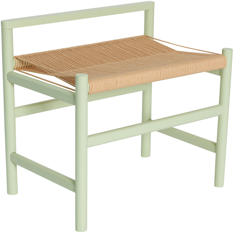 Petit Banc moderne 60 cm en Bois de chêne Vert clair Papier Naturel Heritage - 4
