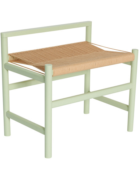 Petit Banc moderne 60 cm en Bois de chêne Vert clair Papier Naturel Heritage - 4
