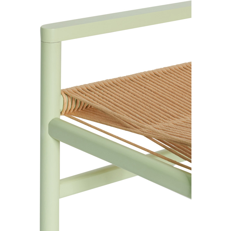 Petit Banc moderne 60 cm en Bois de chêne Vert clair Papier Naturel Heritage - 3