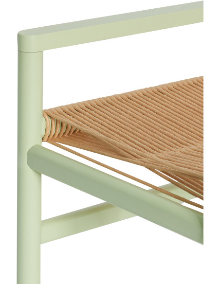 Petit Banc moderne 60 cm en Bois de chêne Vert clair Papier Naturel Heritage - 3