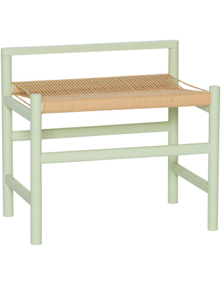 Petit Banc moderne 60 cm en Bois de chêne Vert clair Papier Naturel Heritage - 1