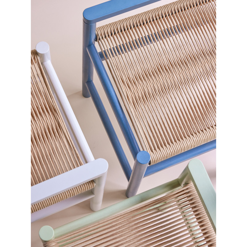 Petit Banc moderne 60 cm en Bois de chêne Vert clair Papier Naturel Heritage - 7