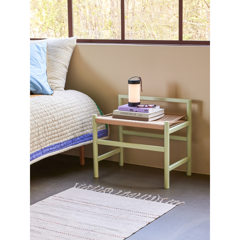 Petit Banc moderne 60 cm en Bois de chêne Vert clair Papier Naturel Heritage - 2