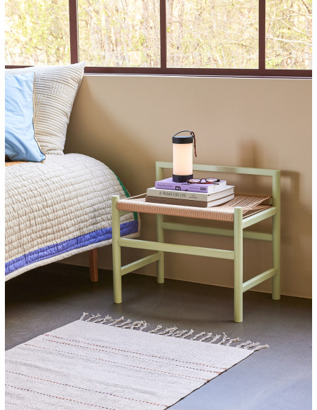 Petit Banc moderne 60 cm en Bois de chêne Vert clair Papier Naturel Heritage - 2