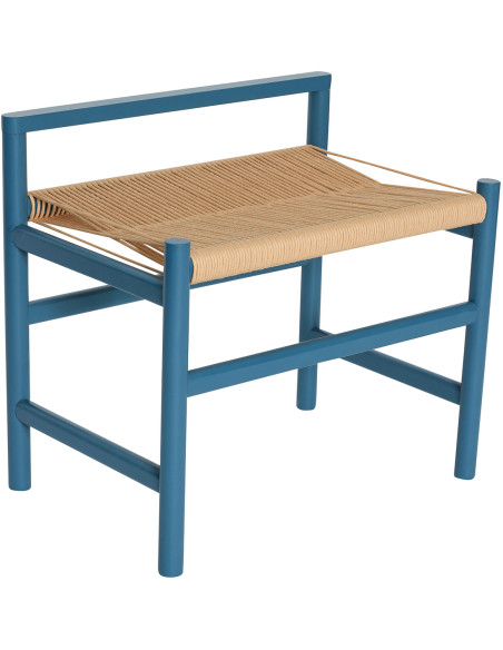 Petit Banc moderne 60 cm en Bois de chêne Bleu Papier Naturel Heritage - 1