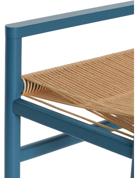 Petit Banc moderne 60 cm en Bois de chêne Bleu Papier Naturel Heritage - 3