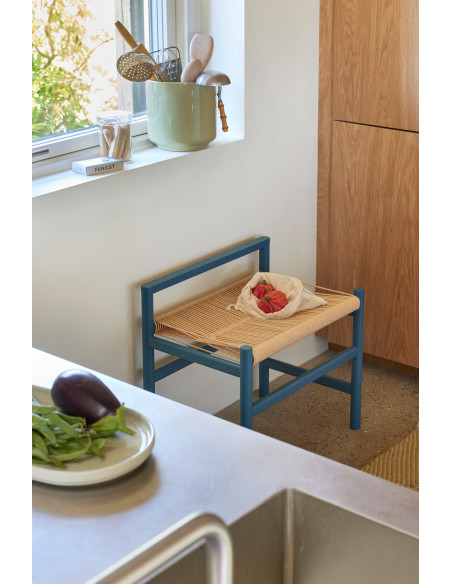 Petit Banc moderne 60 cm en Bois de chêne Bleu Papier Naturel Heritage - 8