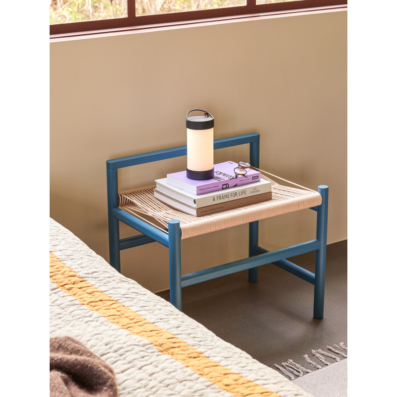 Petit Banc moderne 60 cm en Bois de chêne Bleu Papier Naturel Heritage - 2