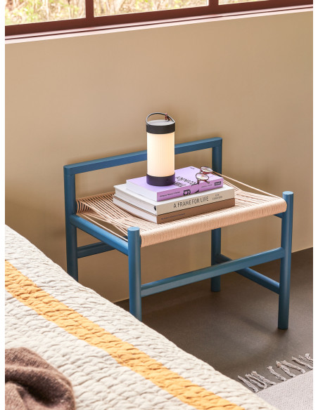 Petit Banc moderne 60 cm en Bois de chêne Bleu Papier Naturel Heritage - 2