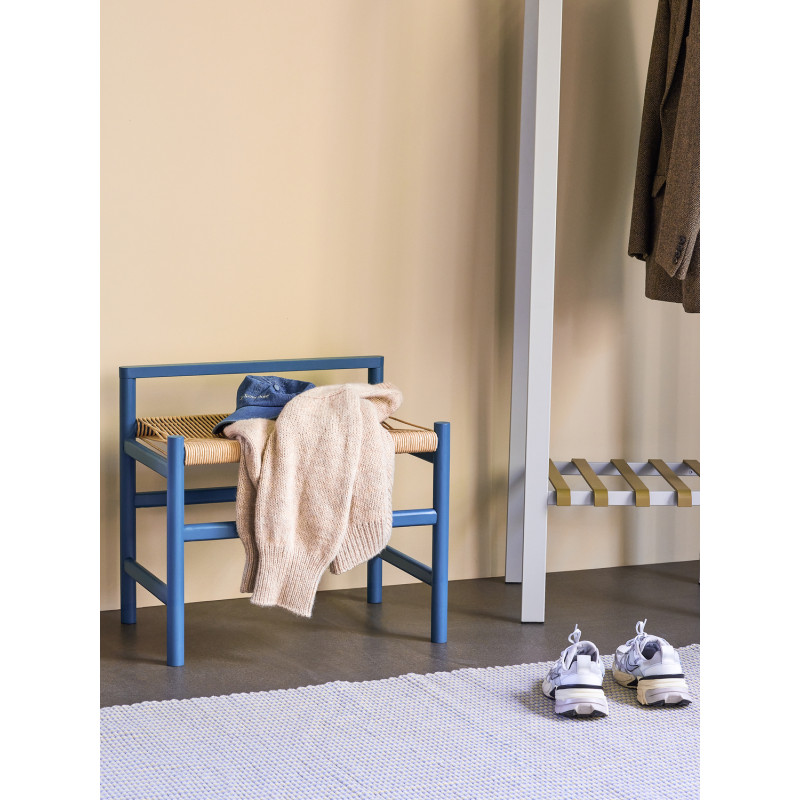 Petit Banc moderne 60 cm en Bois de chêne Bleu Papier Naturel Heritage - 9