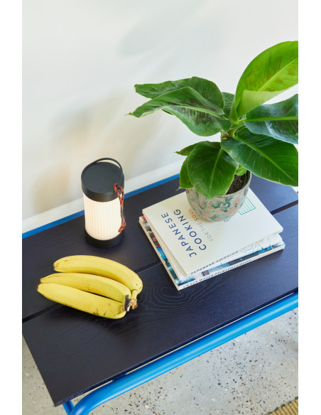 Petit Banc moderne 70 cm en Bois MDF Bleu foncé Placage chêne Métal Bleu Koi - 6