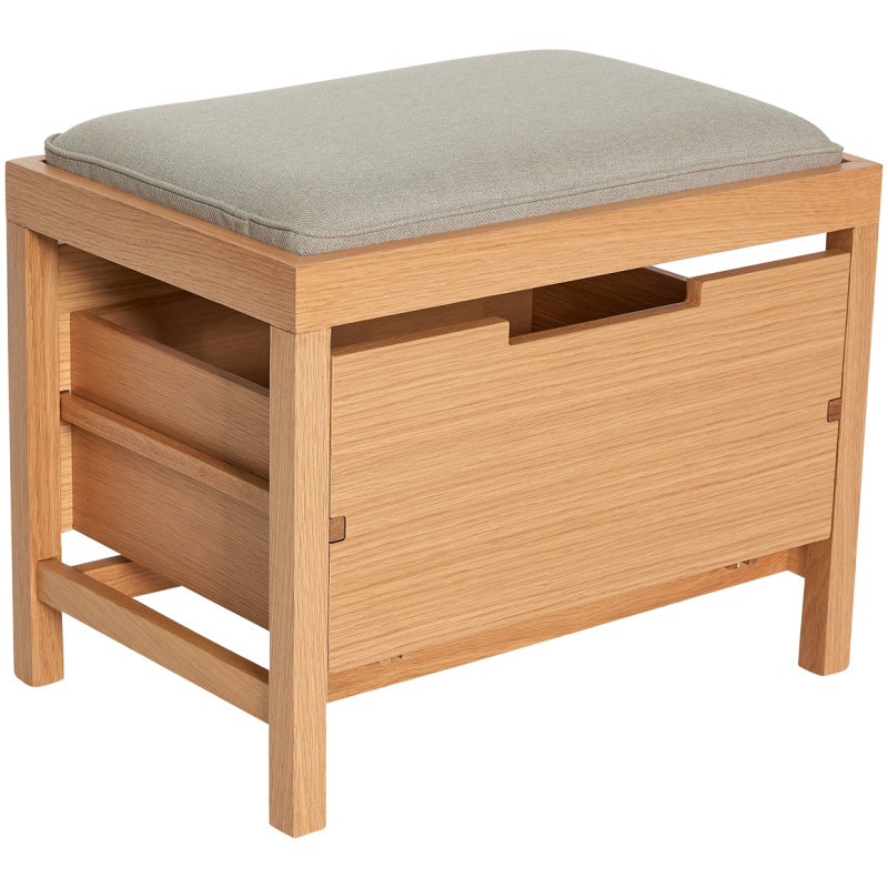 Banc d'entrée moderne 1 tiroir en Tissu Sable Bois MDF Naturel Placage chêne Bifi - 4