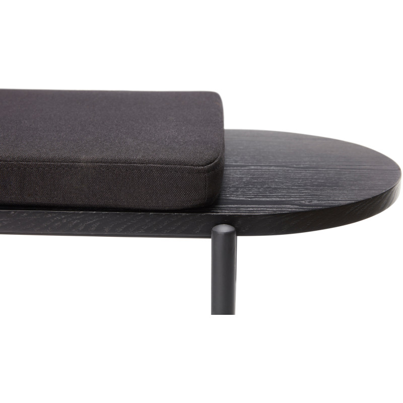 Banc moderne salle à manger 4 places en Tissu Bois d'eucalyptus Métal Noir Norm - 3