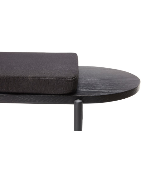 Banc moderne salle à manger 4 places en Tissu Bois d'eucalyptus Métal Noir Norm - 3