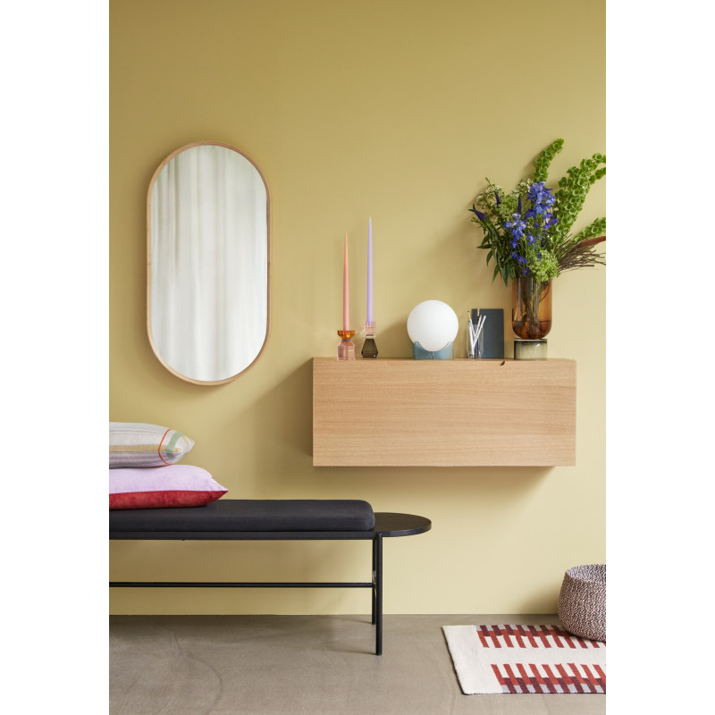 Banc moderne salle à manger 4 places en Tissu Bois d'eucalyptus Métal Noir Norm - 7