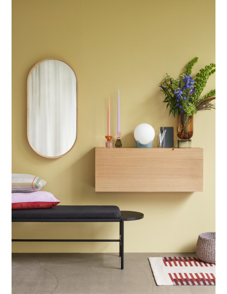 Banc moderne salle à manger 4 places en Tissu Bois d'eucalyptus Métal Noir Norm - 7