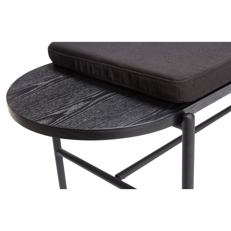 Banc moderne salle à manger 4 places en Tissu Bois d'eucalyptus Métal Noir Norm - 4