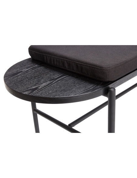 Banc moderne salle à manger 4 places en Tissu Bois d'eucalyptus Métal Noir Norm - 4