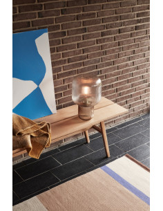 Grand Banc d'intérieur moderne 4 places en Bois MDF Naturel Placage chêne Ground - 2