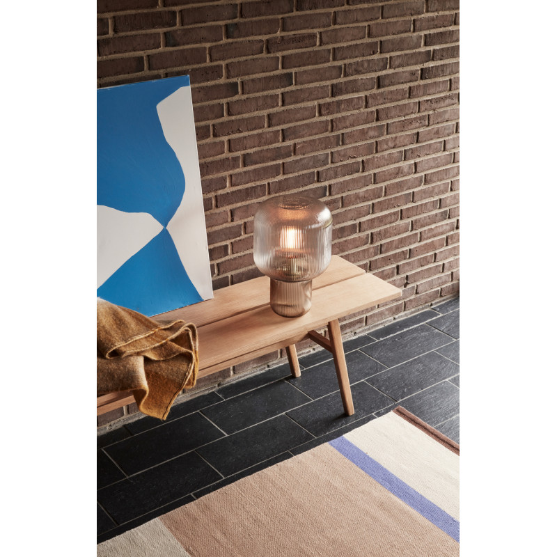 Grand Banc d'intérieur moderne 4 places en Bois MDF Naturel Placage chêne Ground - 2