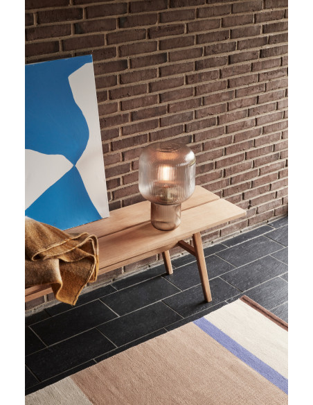 Grand Banc d'intérieur moderne 4 places en Bois MDF Naturel Placage chêne Ground - 2