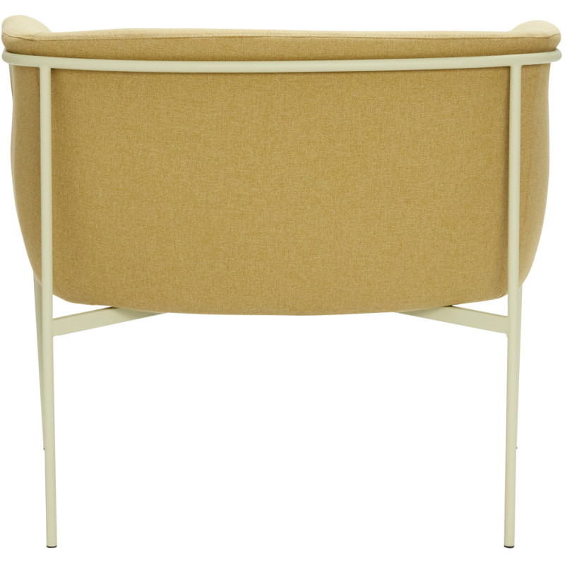 Fauteuil moderne arrondi assise large en Tissu Jaune Métal Vert clair Eyrie - 5