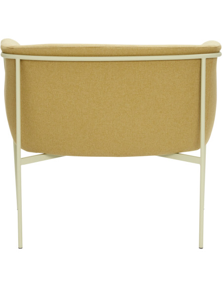Fauteuil moderne arrondi assise large en Tissu Jaune Métal Vert clair Eyrie - 5