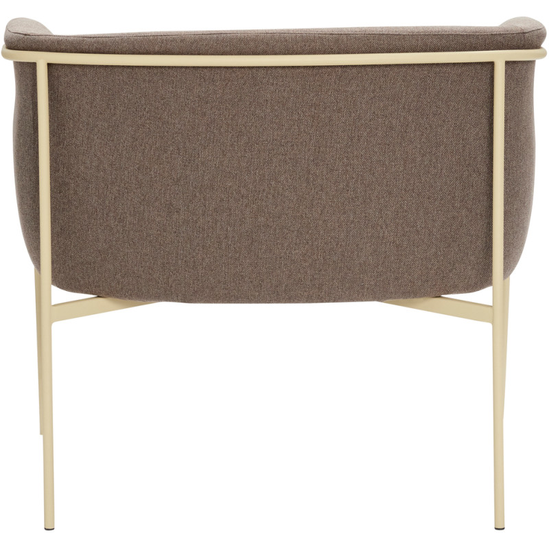 Fauteuil moderne arrondi assise large en Tissu Marron Métal Jaune clair Eyrie - 3