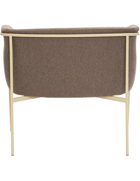 Fauteuil moderne arrondi assise large en Tissu Marron Métal Jaune clair Eyrie - 3