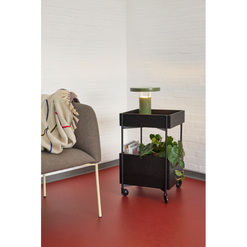 Fauteuil moderne arrondi assise large en Tissu Marron Métal Jaune clair Eyrie - 7