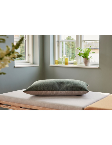 Banquette Daybed moderne 180x80 en Bois de chêne Naturel Tissu Beige Orange Amber - 8