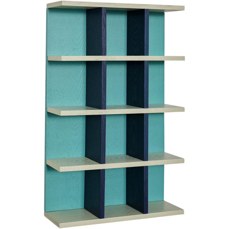 Grande Étagère murale originale 12 niveaux en Bois MDF Placage frêne Bleu Gris Galaxy - 1