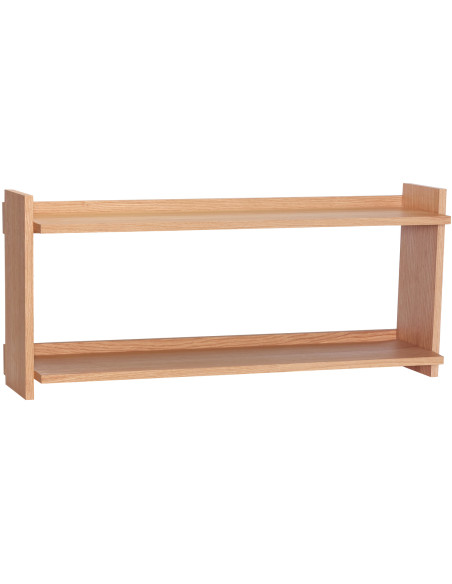 Grande Étagère murale moderne 2 niveaux en Bois MDF Naturel Effet chêne Forma - 1