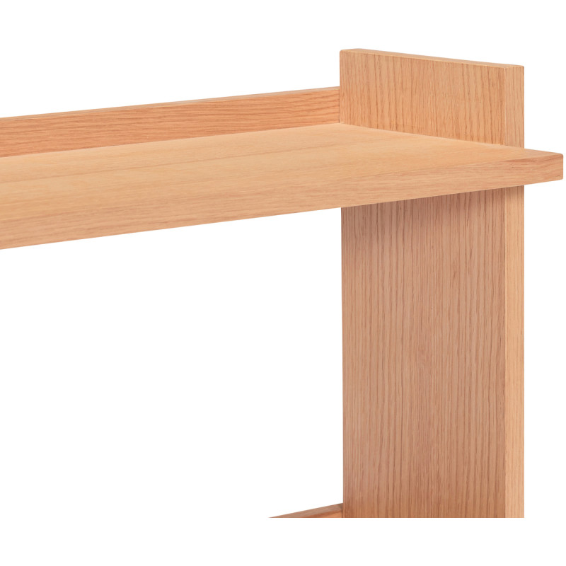 Grande Étagère murale moderne 2 niveaux en Bois MDF Naturel Effet chêne Forma - 3