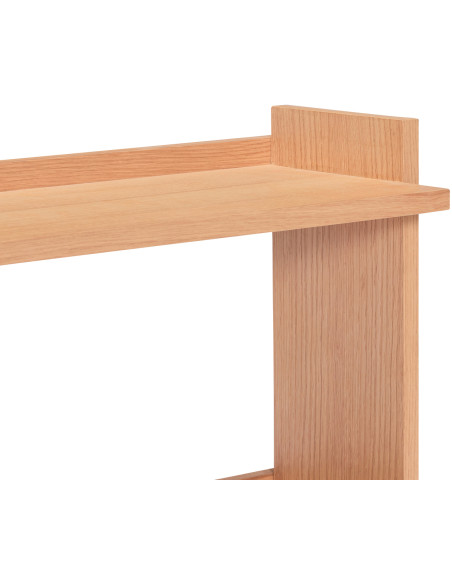 Grande Étagère murale moderne 2 niveaux en Bois MDF Naturel Effet chêne Forma - 3