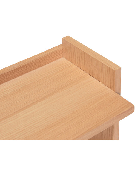 Grande Étagère murale moderne 2 niveaux en Bois MDF Naturel Effet chêne Forma - 4