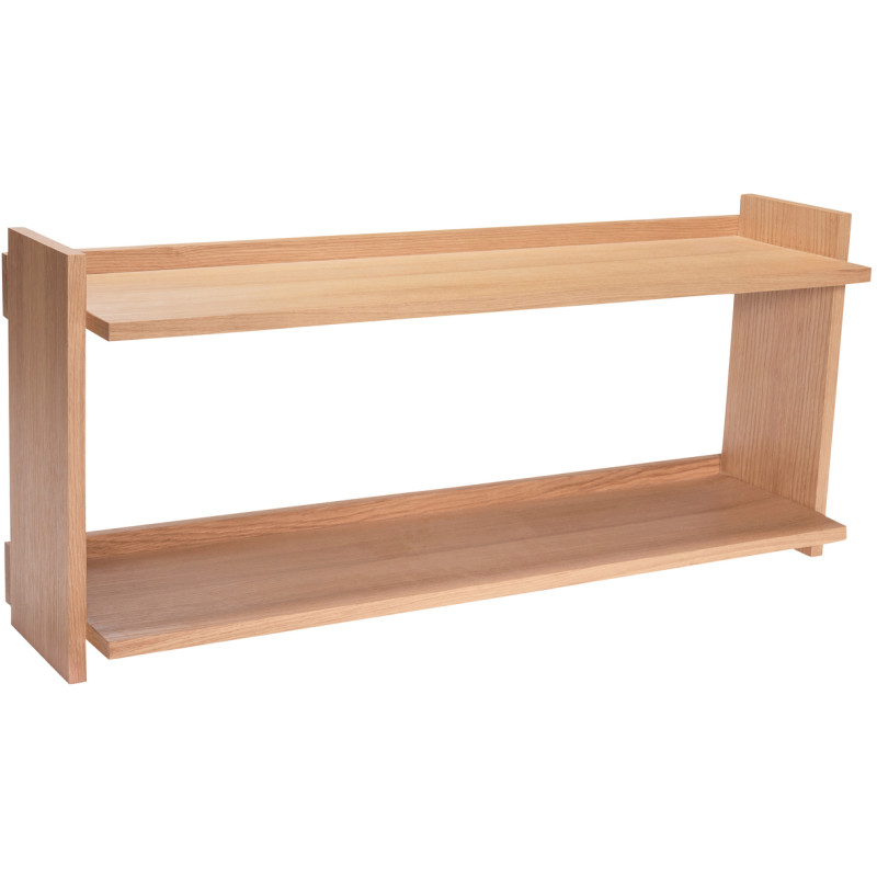 Grande Étagère murale moderne 2 niveaux en Bois MDF Naturel Effet chêne Forma - 5