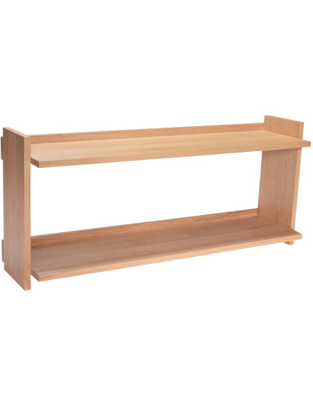 Grande Étagère murale moderne 2 niveaux en Bois MDF Naturel Effet chêne Forma - 5